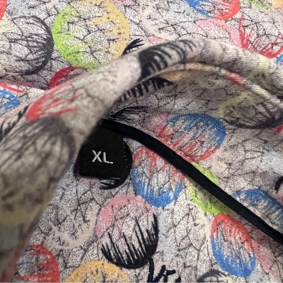 Visconti Black button down shirt men’s XL multicolored print geometric abstract - Picture 10 of 11